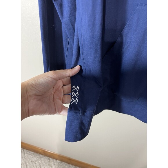 Sharpen The Axe Shirt Long Sleeve Hooded Men’s Large Blue Embroidered - Picture 4 of 10
